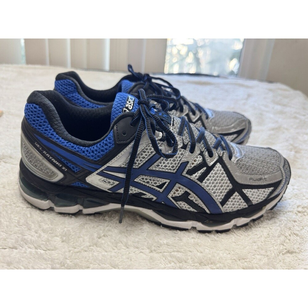 ASICS Gel-Kayano 21 Men’s Size 12 Running Shoes Silver Blue Black
